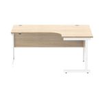 Astin Radial Right Hand SU Cantilever Desk 1600x1200x730mm Canadian Oak/Arctic White KF824152