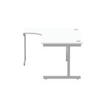 Astin Radial Left Hand SU Cantilever Desk 1600x1200x730mm Arctic White/Silver KF824169