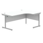 Astin Radial Right Hand SU Cantilever Desk 1600x1200x730mm Arctic White/Silver KF824176