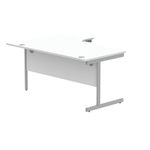 Astin Radial Right Hand SU Cantilever Desk 1600x1200x730mm Arctic White/Silver KF824176