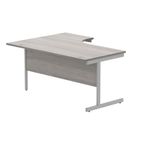 Astin Radial Right Hand SU Cantilever Desk 1600x1200x730mm Alaskan Grey Oak/Silver KF824213