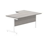 Astin Radial Left Hand SU Cantilever Desk 1600x1200x730mm Alaskan Grey Oak/Arctic White KF824220
