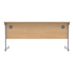 Astin Rectangular Single Upright Cantilever Desk 1600x600x730mm Norwegian Beech/Silver KF824268