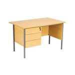 5 Star Modara Desk 3 Drw Fixed Pedestal 1200x730mm Oak KF838374