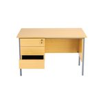 5 Star Modara Desk 3 Drw Fixed Pedestal 1200x730mm Oak KF838374
