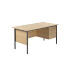 5 Star Modara Desk 2 Drw Fixed Pedestal 1500x730mm Oak KF838376