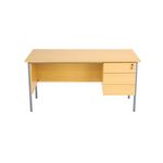 5 Star Modara Desk 3 Drw Fixed Pedestal 1500x730mm Oak KF838378