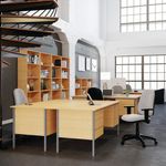 5 Star Modara Desk 3 Drw Fixed Pedestal 1500x730mm Oak KF838378
