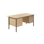 5 Star Modara Desk 2/3 Drw Fixed Pedestal 1500x730mm Oak KF838380