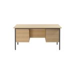 5 Star Modara Desk 2/3 Drw Fixed Pedestal 1500x730mm Oak KF838380