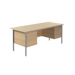 5 Star Modara Desk 2/3 Drw Fixed Pedestal 1800x730mm Oak KF838777