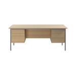 5 Star Modara Desk 2/3 Drw Fixed Pedestal 1800x730mm Oak KF838777