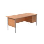 5 Star Modara Desk 2 Drw Fixed Pedestal 1800x730mm Beech KF838790