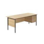 5 Star Modara Desk 2 Drw Fixed Pedestal 1800x730mm Oak KF838798
