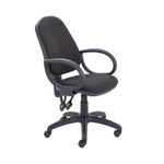First High Back Operator Chair with Fixed Arms 640x640x985-1175mm Charcoal KF839242