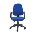First High Back Operator Chair with Fixed Arms 640x640x985-1175mm Blue KF839243