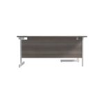 Jemini Radial Left Hand Single Upright Desk 1800x800-1200x730mm Grey Oak/White KF846004