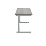 Polaris Rectangular Single Upright Cantilever Desk 1400x800x730mm White/Silver KF882338