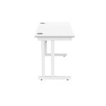 Polaris Rectangular Double Upright Cantilever Desk 1200x600x730mm Arctic White/White KF882352
