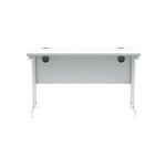 Polaris Rectangular Double Upright Cantilever Desk 1200x600x730mm Arctic White/White KF882352