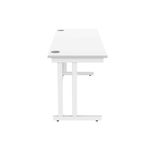 Polaris Rectangular Double Upright Cantilever Desk 1600x600x730mm Arctic White/White KF882354