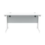 Polaris Rectangular Double Upright Cantilever Desk 1400x800x730mm Arctic White/White KF882356