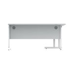 Polaris Left Hand Radial DU Cantilever Desk 1600x1200x730mm Arctic White/White KF882358