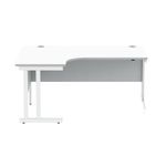 Polaris Left Hand Radial DU Cantilever Desk 1600x1200x730mm Arctic White/White KF882358
