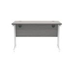 Polaris Rectangular Double Upright Cantilever Desk 1200x600x730mm Alaskan Grey Oak/White KF882368
