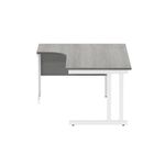 Polaris Right Hand Radial DU Cantilever Desk 1600x1200x730mm Alaskan Grey Oak/White KF882373