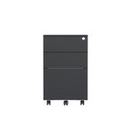 Jemini Contract 3 Drawer Mobile Desk Pedestal 380x470x615 Black KF90689