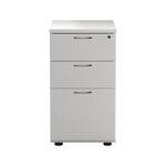 First 3 Drawer Desk High Pedestal 404x600x730mm White KF98511