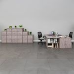 Wooden 3 drawer filing cabinet with silver handles 1045mm high - walnut