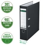 Leitz 180 Lever Arch File Poly 80mm A4 Black (Pack of 10) 10101095