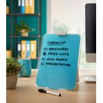 Leitz Cosy Glass Drywipe Desktop Easel Whiteboard Calm Blue 39470061