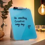 Leitz Cosy Glass Drywipe Desktop Easel Whiteboard Calm Blue 39470061