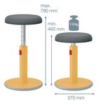 Leitz Ergo Cosy Sit/Stand Height Adjustable Stool Warm Yellow 65180019