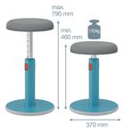 Leitz Ergo Cosy Sit/Stand Height Adjustable Stool Calm Blue 65180061