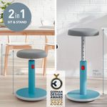 Leitz Ergo Cosy Sit/Stand Height Adjustable Stool Calm Blue 65180061