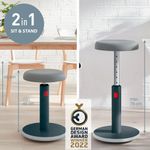 Leitz Ergo Cosy Sit/Stand Height Adjustable Stool Velvet Grey 65180089