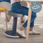 Leitz Ergo Cosy Sit/Stand Height Adjustable Stool Velvet Grey 65180089