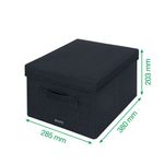 Leitz Fabric Storage Box with Lid Twinpack Medium Grey 61440089