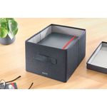 Leitz Fabric Storage Box with Lid Twinpack Medium Grey 61440089