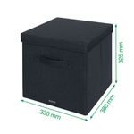 Leitz Fabric Storage Box with Lid Twinpack Large Grey 61450089