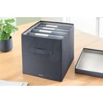Leitz Fabric Storage Box with Lid Twinpack Large Grey 61450089