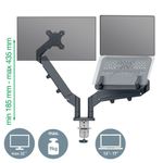 Leitz Ergo Dual Monitor and Laptop Arm Dark Grey 65380089