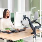 Leitz Ergo Dual Monitor and Laptop Arm Dark Grey 65380089