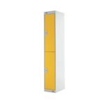 Two Compartment Locker 300x300x1800mm Yellow Door M12212GUYD00