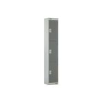 Three Compartment Locker 300x300x1800mm Dark Grey Door M12213GUHY00
