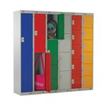 Four Compartment Locker 300x300x1800mm Blue Door M12214GUCF00